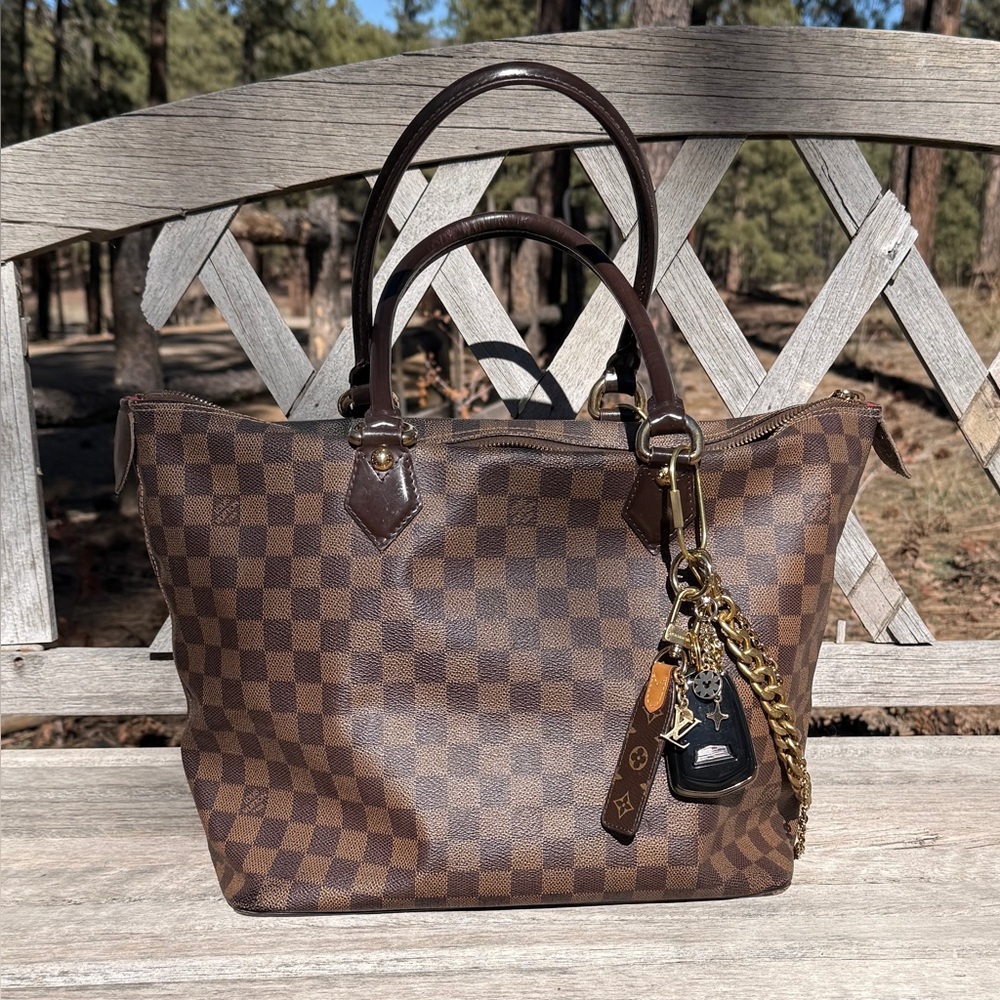 Authentic Louis Vuitton Damier Ebene Saleya MM Tote